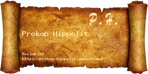 Prokop Hippolit névjegykártya